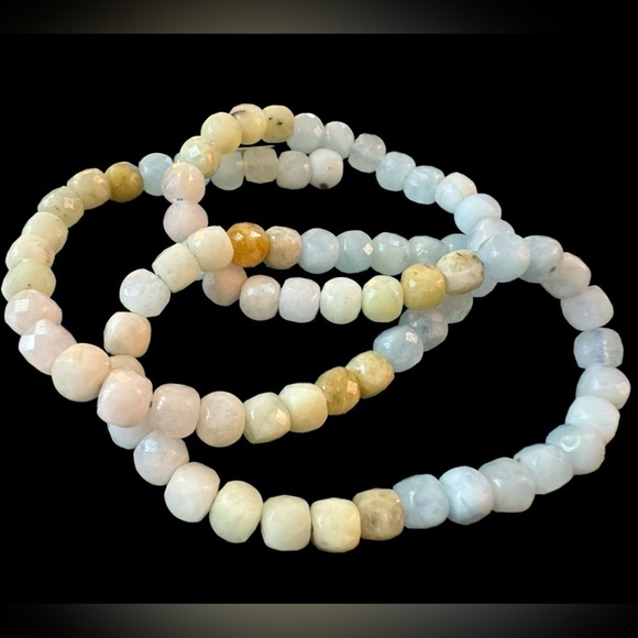 Genuine Multi-Faceted Aquamarine Gemstone Beads - Picture 1 of 5